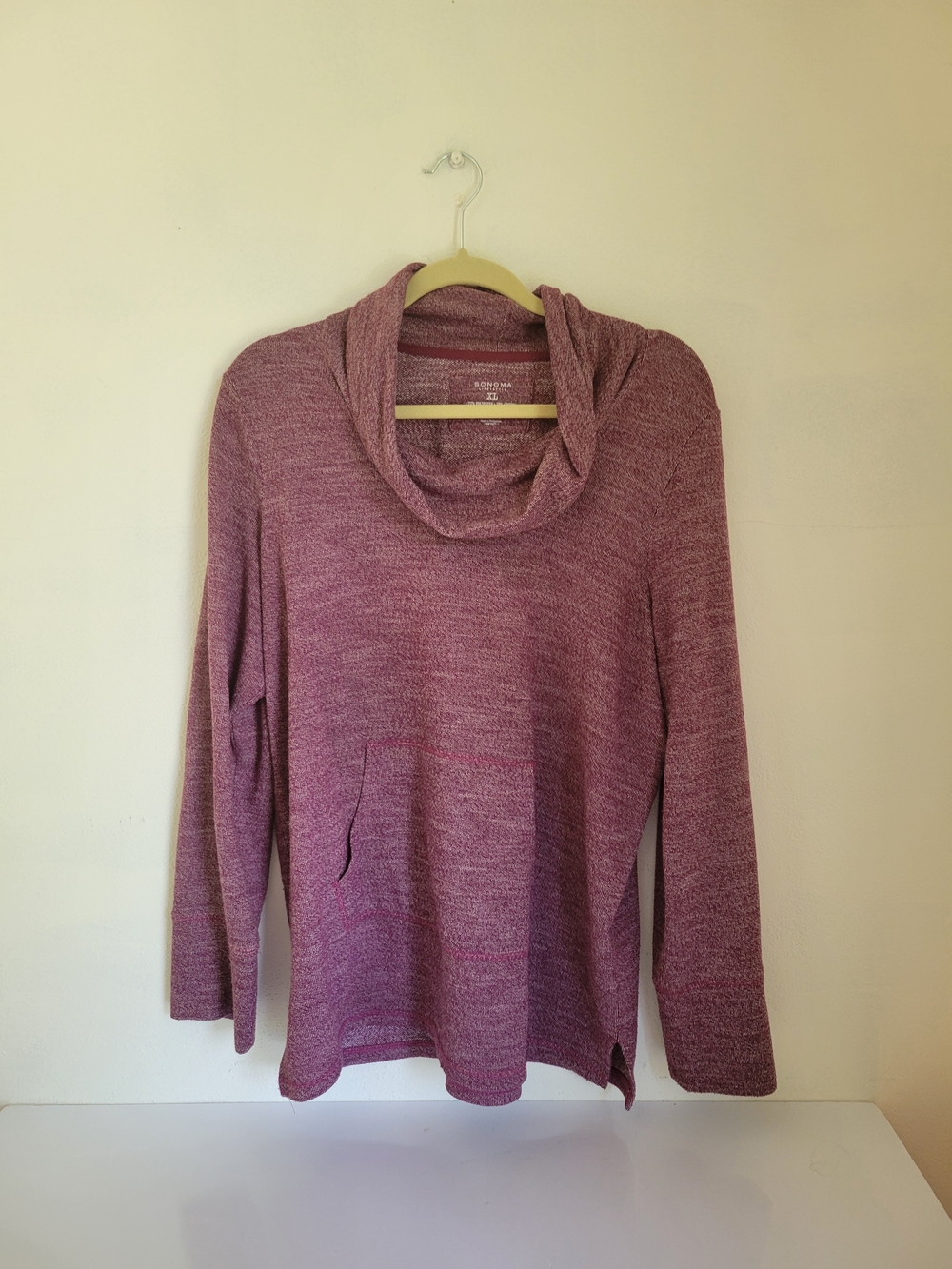 Sonoma Heathered Rose Cowl Neck Tunic Sweater